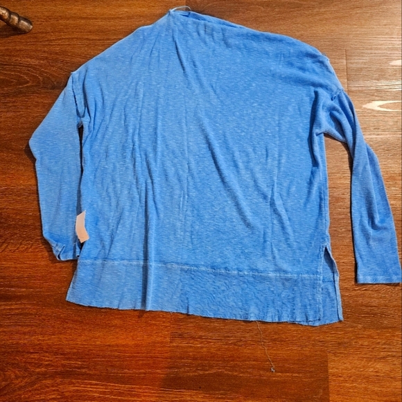 New Free People Woman's Top Long Sleeve oversized Off the shoulder Blouse Sz L - Picture 5 of 16